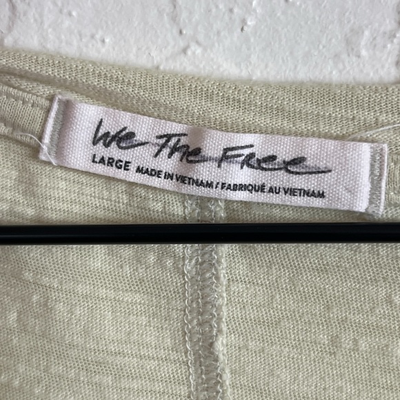 Free People We The Free Natasha Ruched-Sleeve Long Sleeve Crewneck T-Shirt Large - Picture 4 of 6